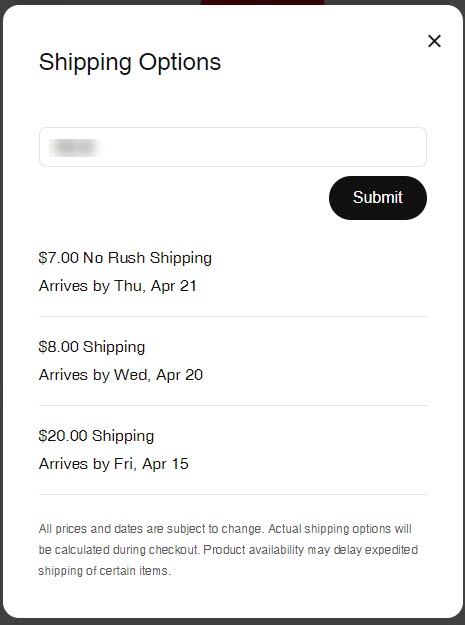 Nike Shipping Timeline Example