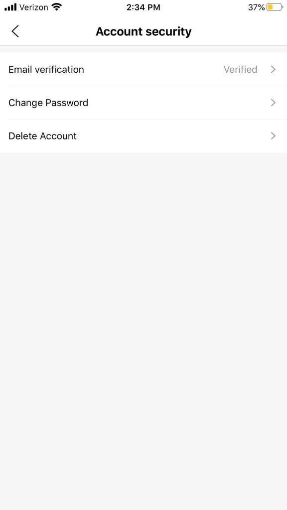 Delete Account Button, Shein App