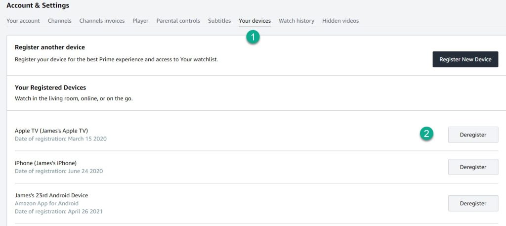 Deregister Device Amazon Prime Video