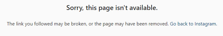 Sorry This Page Isn't Available Instagram