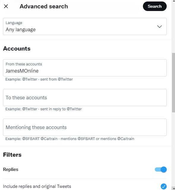 Advanced Search Options Twitter