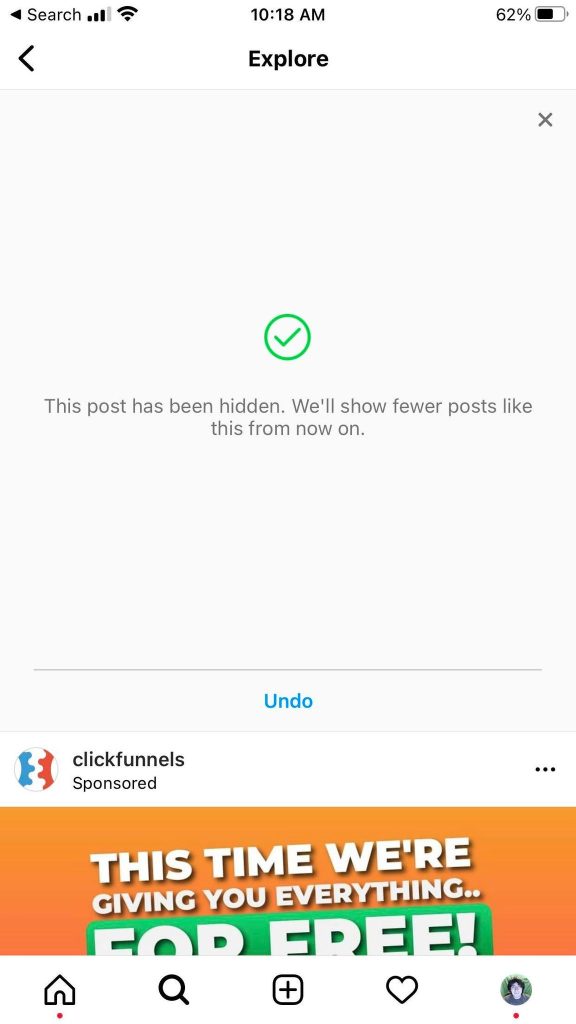 Not Interested Instagram