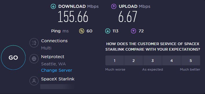 SpeedTest Starlink