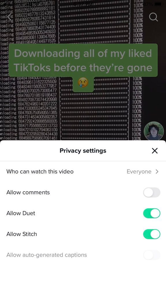Disable Comments On TikTok Video