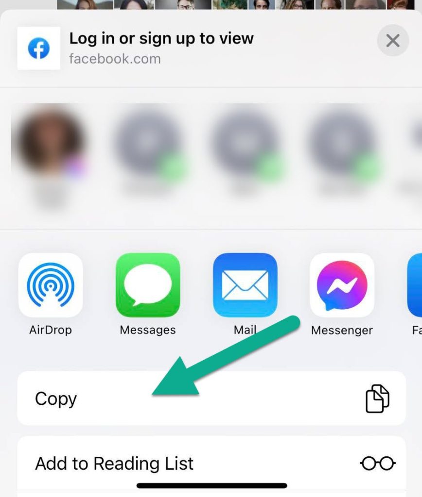 Copy Button, Facebook Tablet App