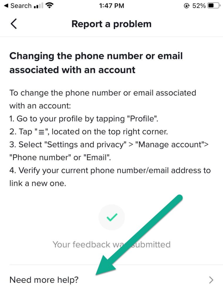 Need More Help Button TikTok