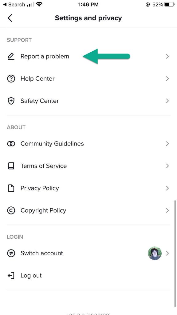 Report A Problem TikTok