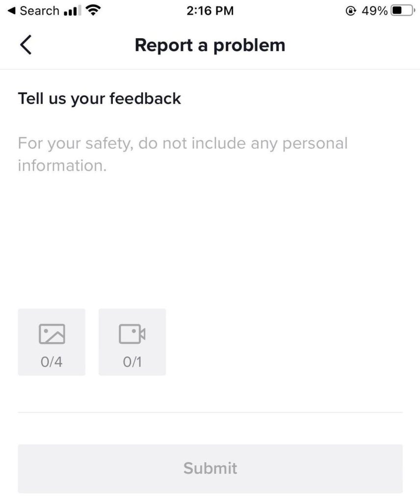 Tell Us Your Feedback TikTok