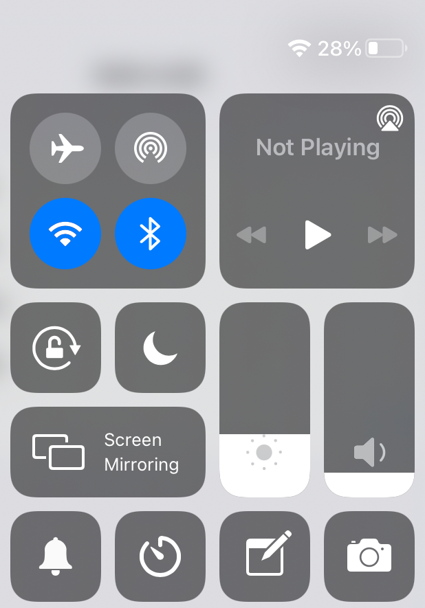iPad Control Center