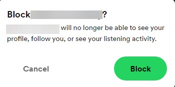 Block Confirmation, Spotify Profile