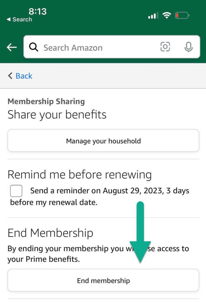 Cancel Amazon Prime, Amazon Mobile App