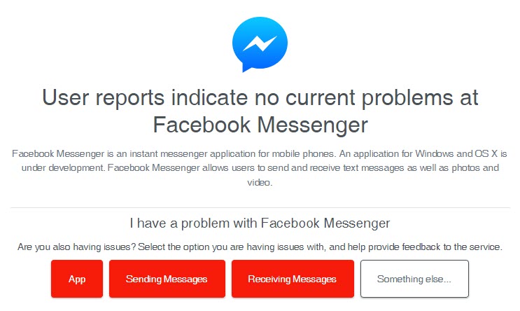 Facebook Messenger, Downdetector