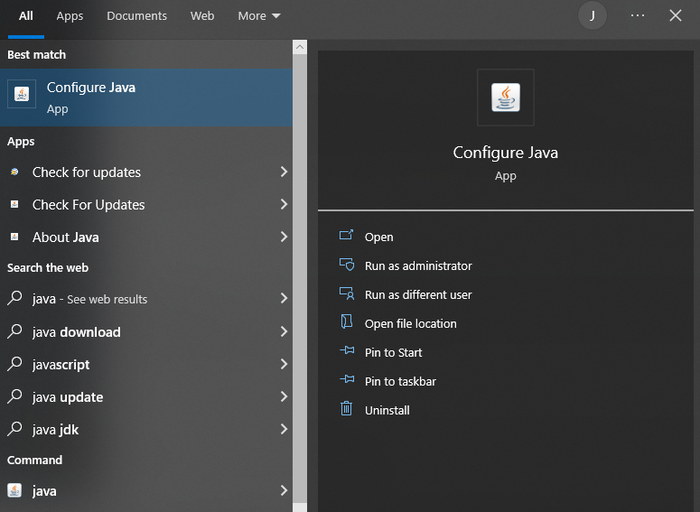 Java - Windows Search