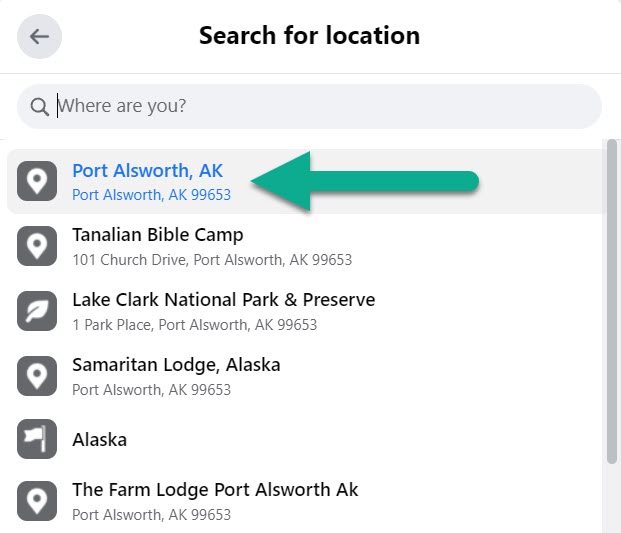 Deselect Location, Facebook Check-In