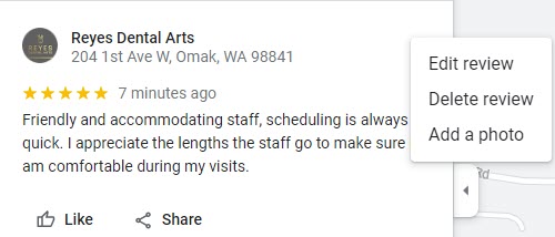 Edit Or Delete Review, Google Maps