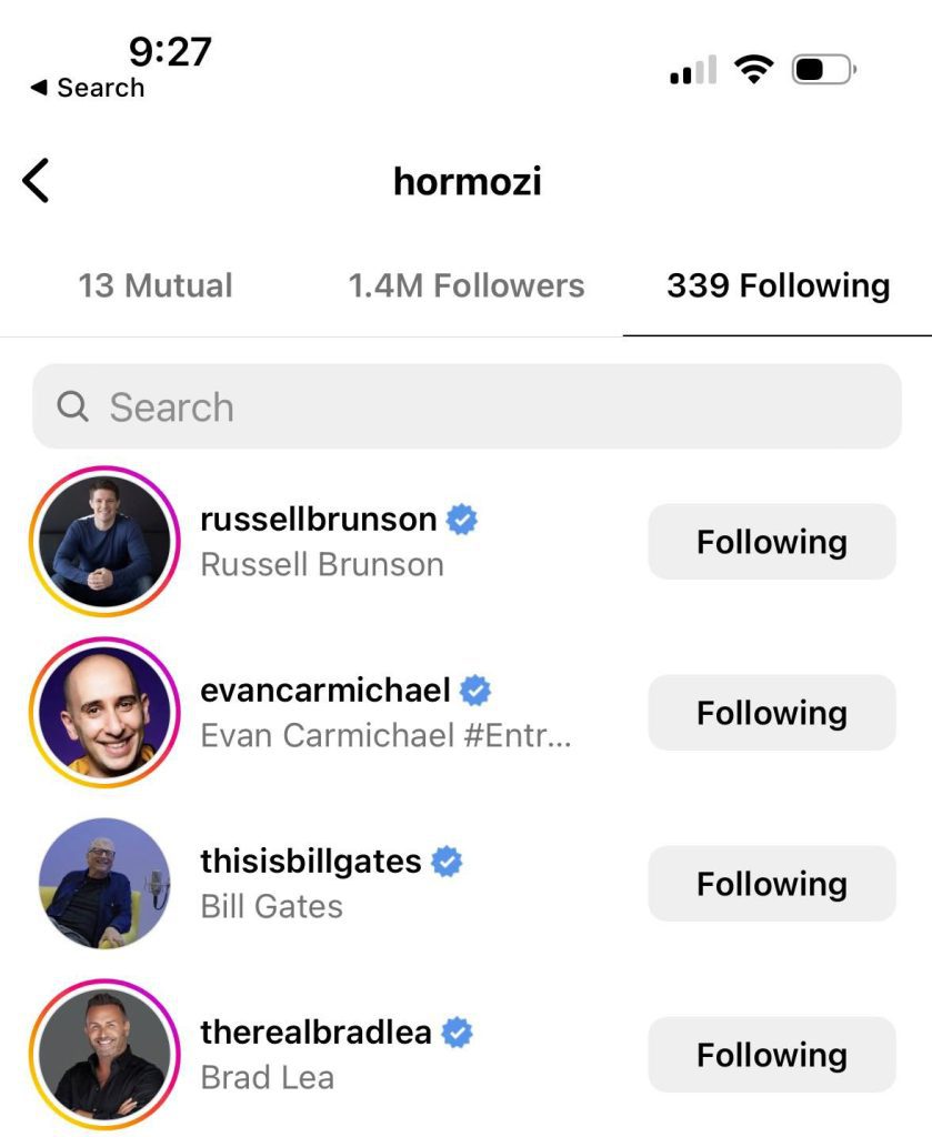 Mutual Friends, Instagram