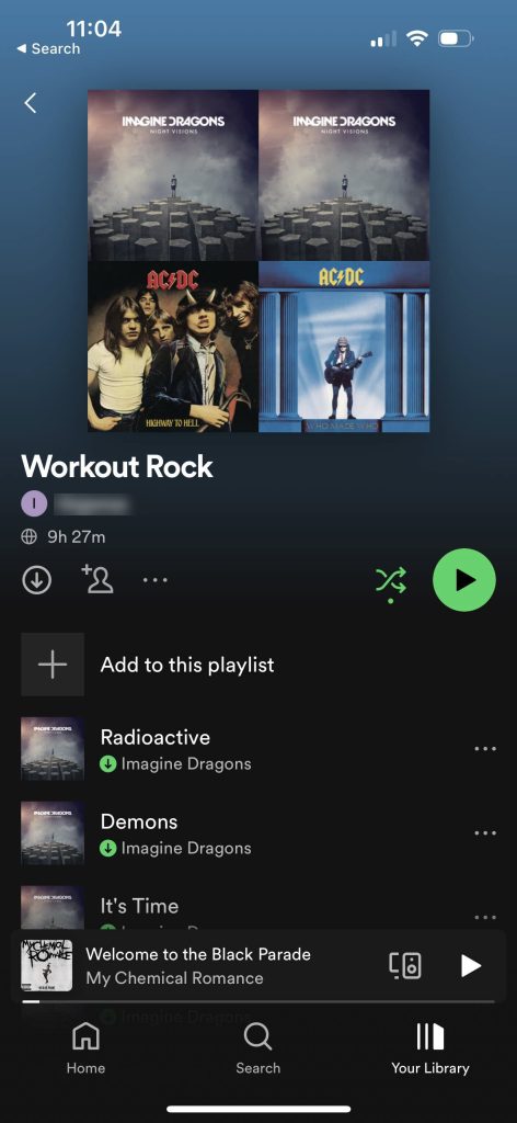Playlist Page, Spotify