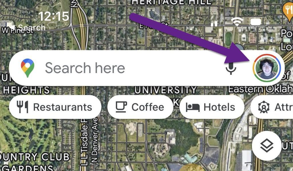 Profile Picture Button, Google Maps App