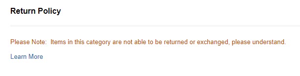Returns Not Supported, Shein